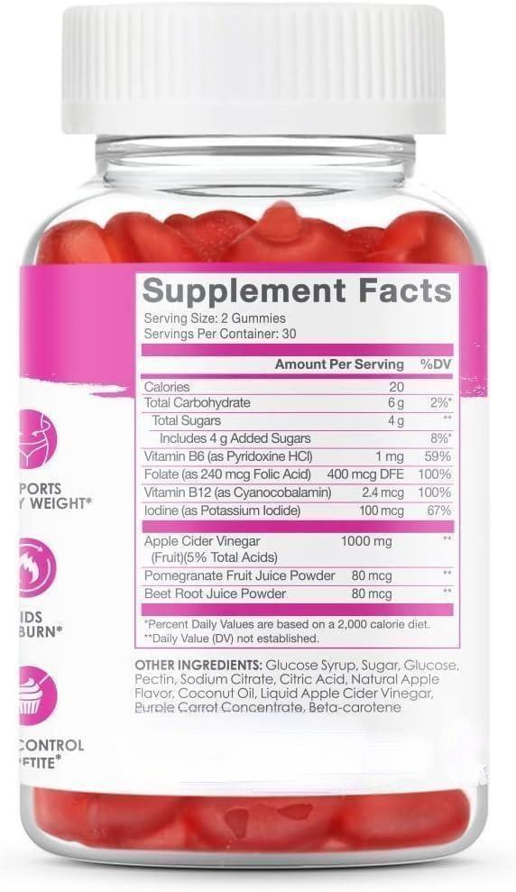 Gummies with the Vitamin B12 Vitamin B6 for Detox Energy Weight Management & Skin Support