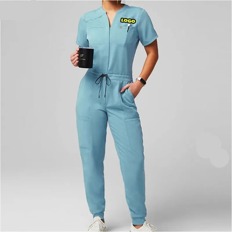 High Quality Doctor Hospital Uniforms Custom Logo Scrub Jumpsuit Women Sets