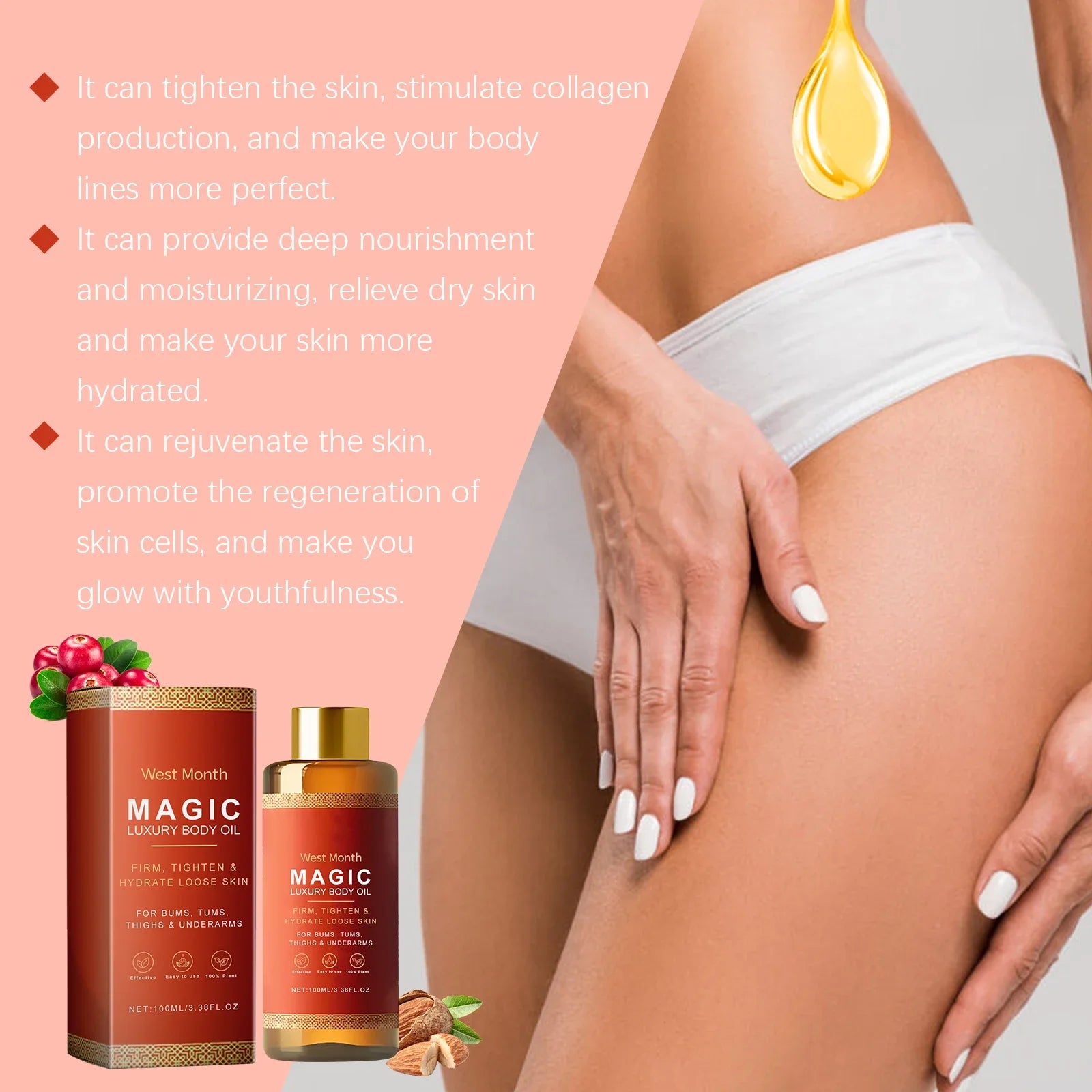 Tightening Body Oil Nourishing Lifting Firming Smooth Anti Cellulite