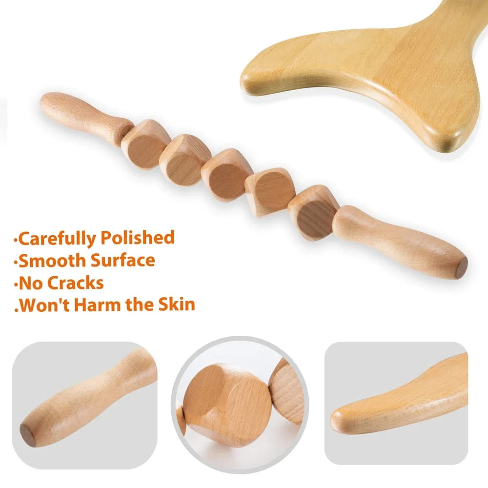 Wood Therapy Massage Tools Set Wooden Massage Tools