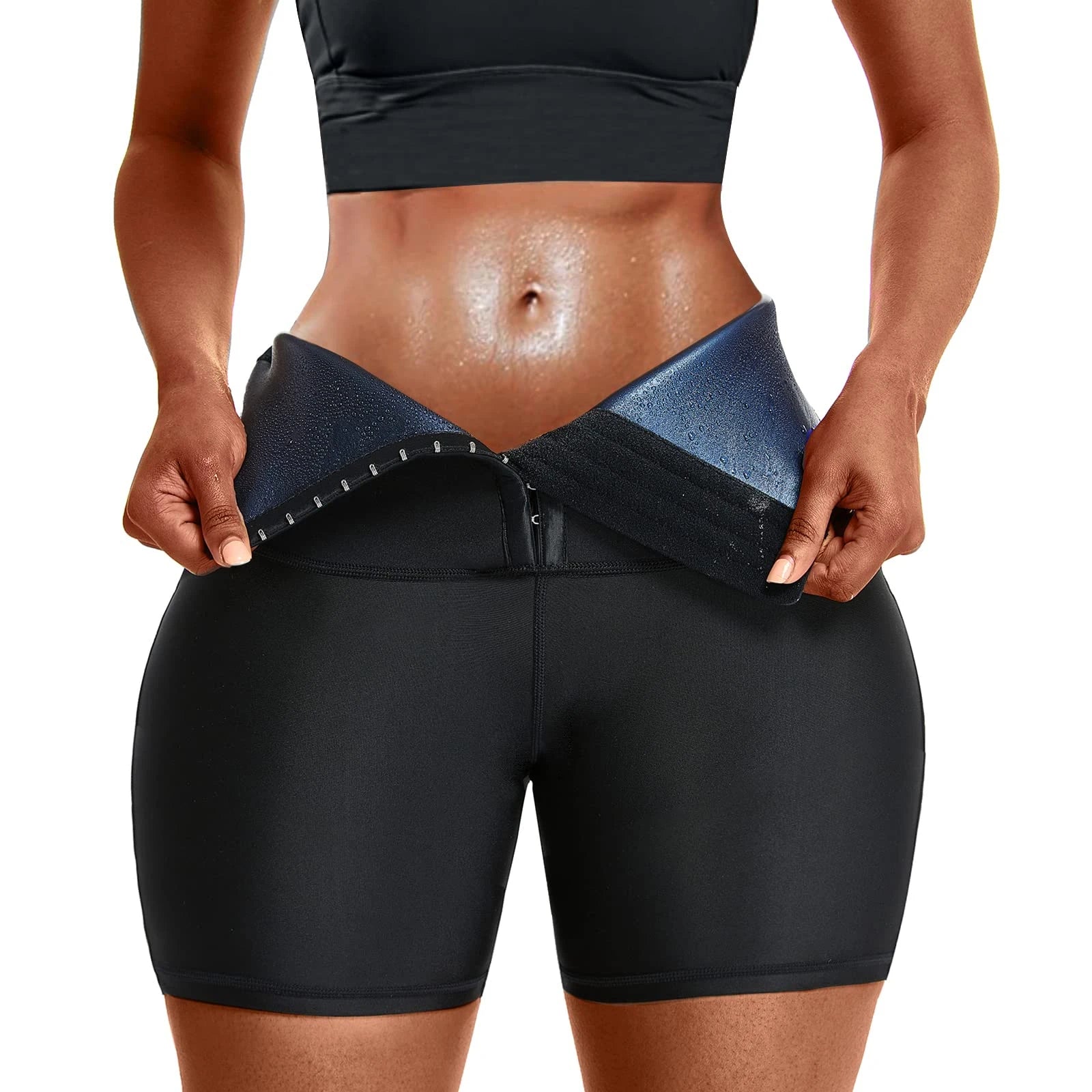 Sauna Suit Sweat Pants for Women High Waist Slimming Shorts