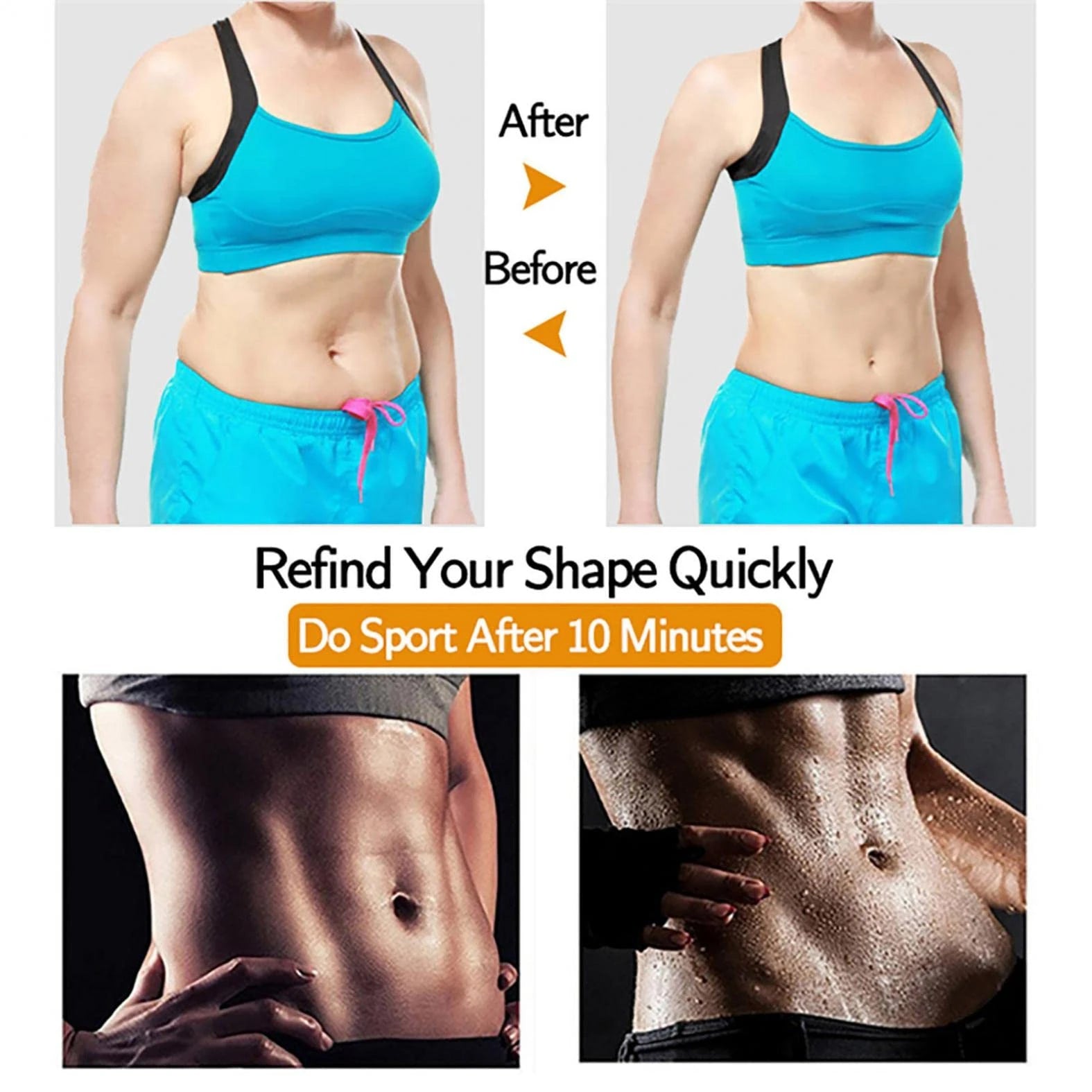 Sauna Suit Sweat Pants for Women High Waist Slimming Shorts