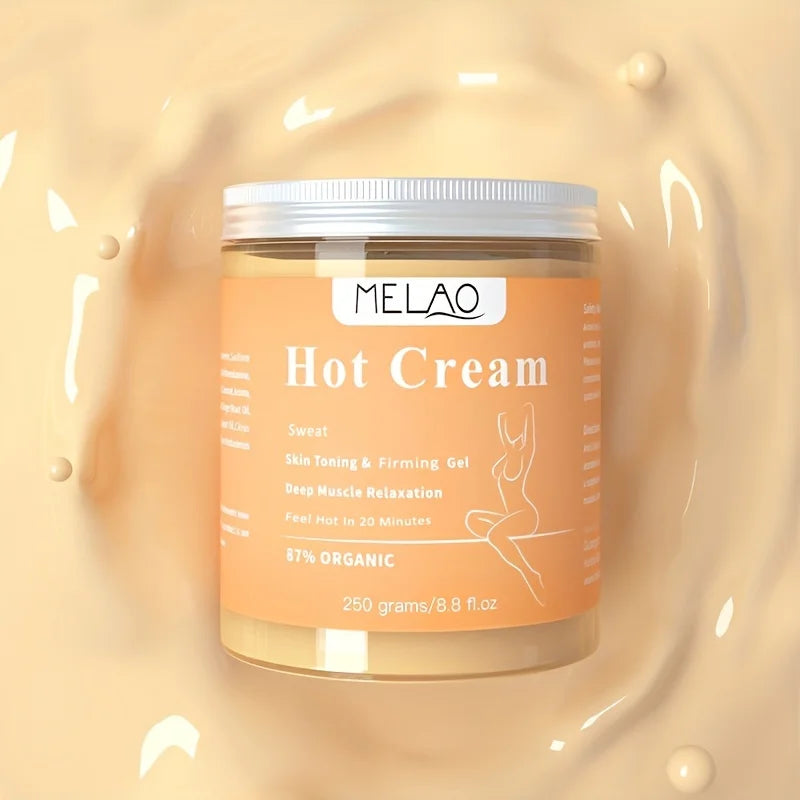 MELAO Hot Cream Massage Gel - Natural and 87% Organic Anti Cellulite Slimming Lotion