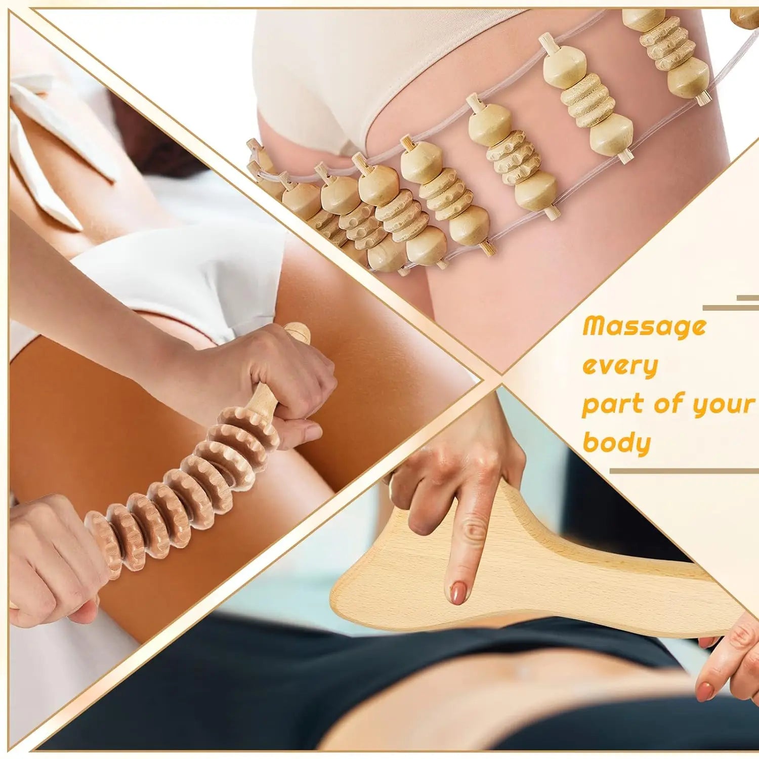 Wood Therapy Massage Tools Set Wooden Massage Tools