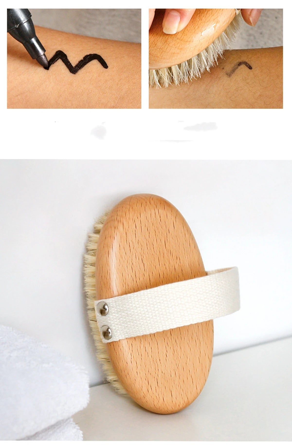 Wooden Cellulite Exfoliating Massage Bath Brush