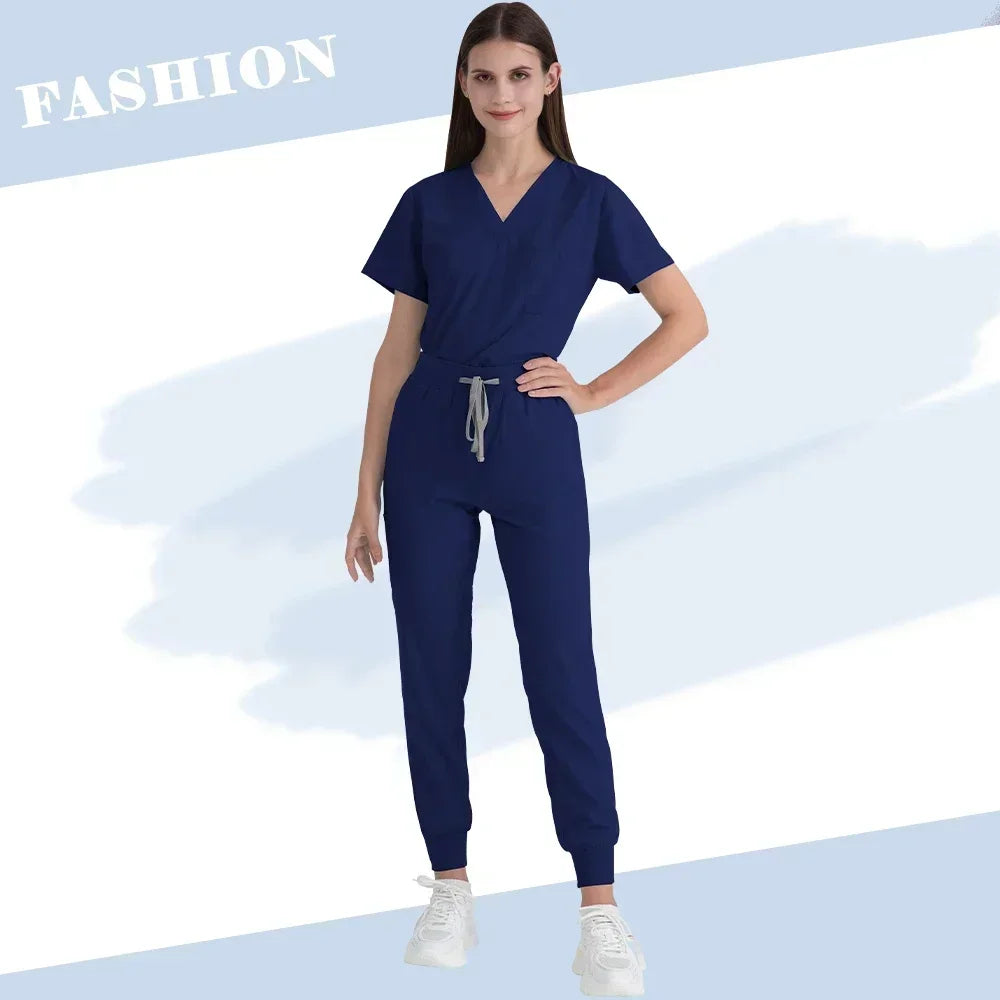 High Quality Doctor Hospital Uniforms Custom Logo Scrub Jumpsuit Women Sets