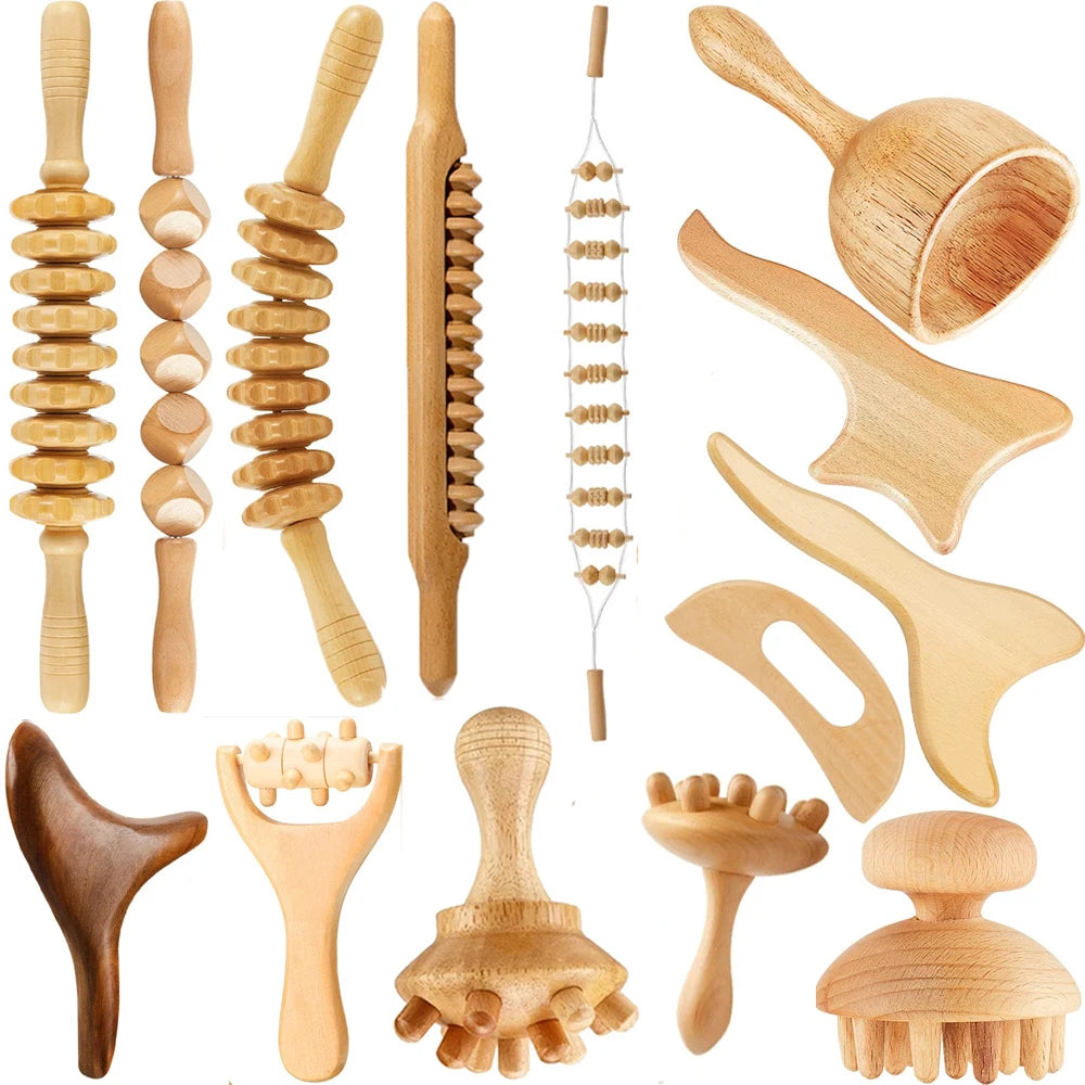 Wood Therapy Massage Tools Set Wooden Massage Tools