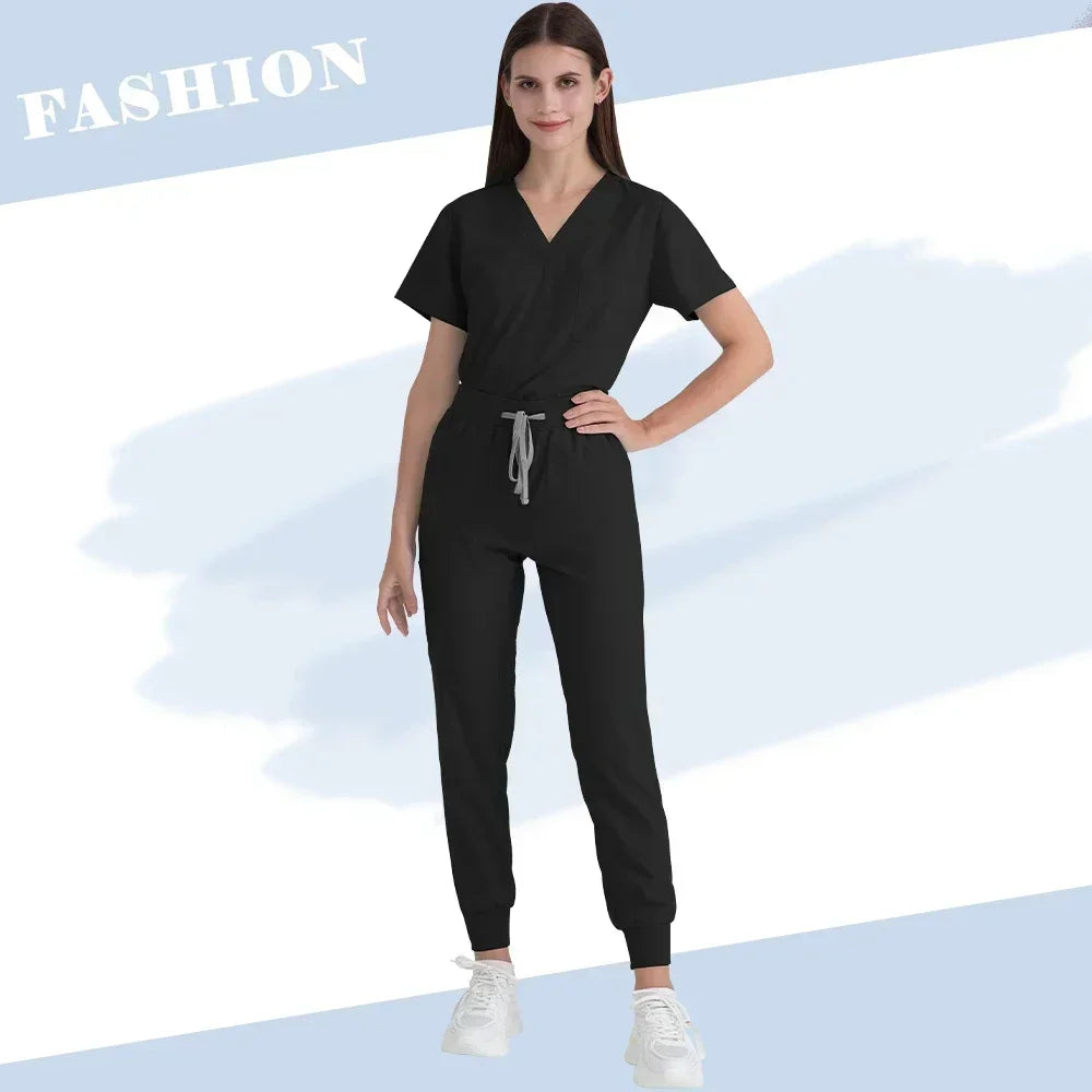 High Quality Doctor Hospital Uniforms Custom Logo Scrub Jumpsuit Women Sets