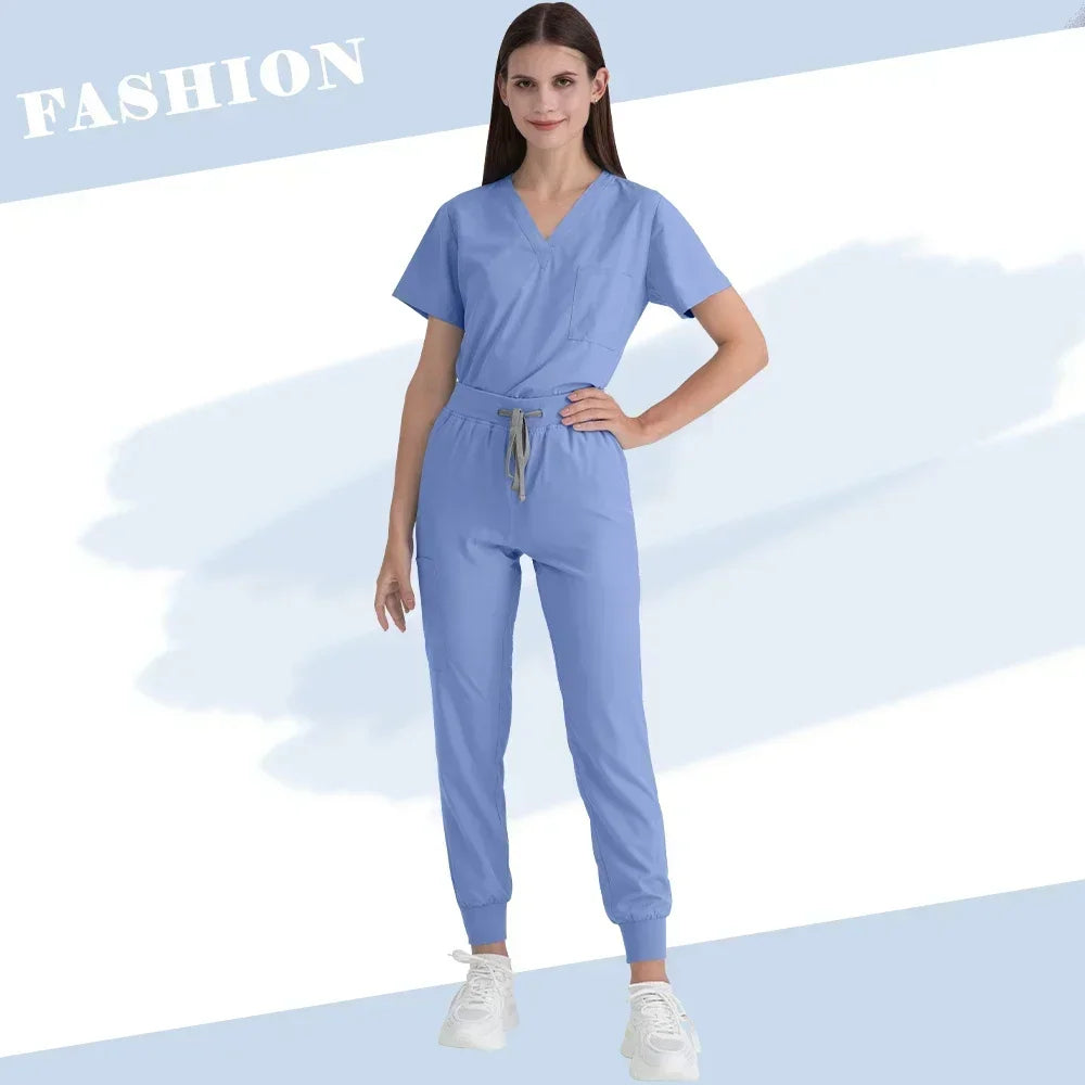 High Quality Doctor Hospital Uniforms Custom Logo Scrub Jumpsuit Women Sets
