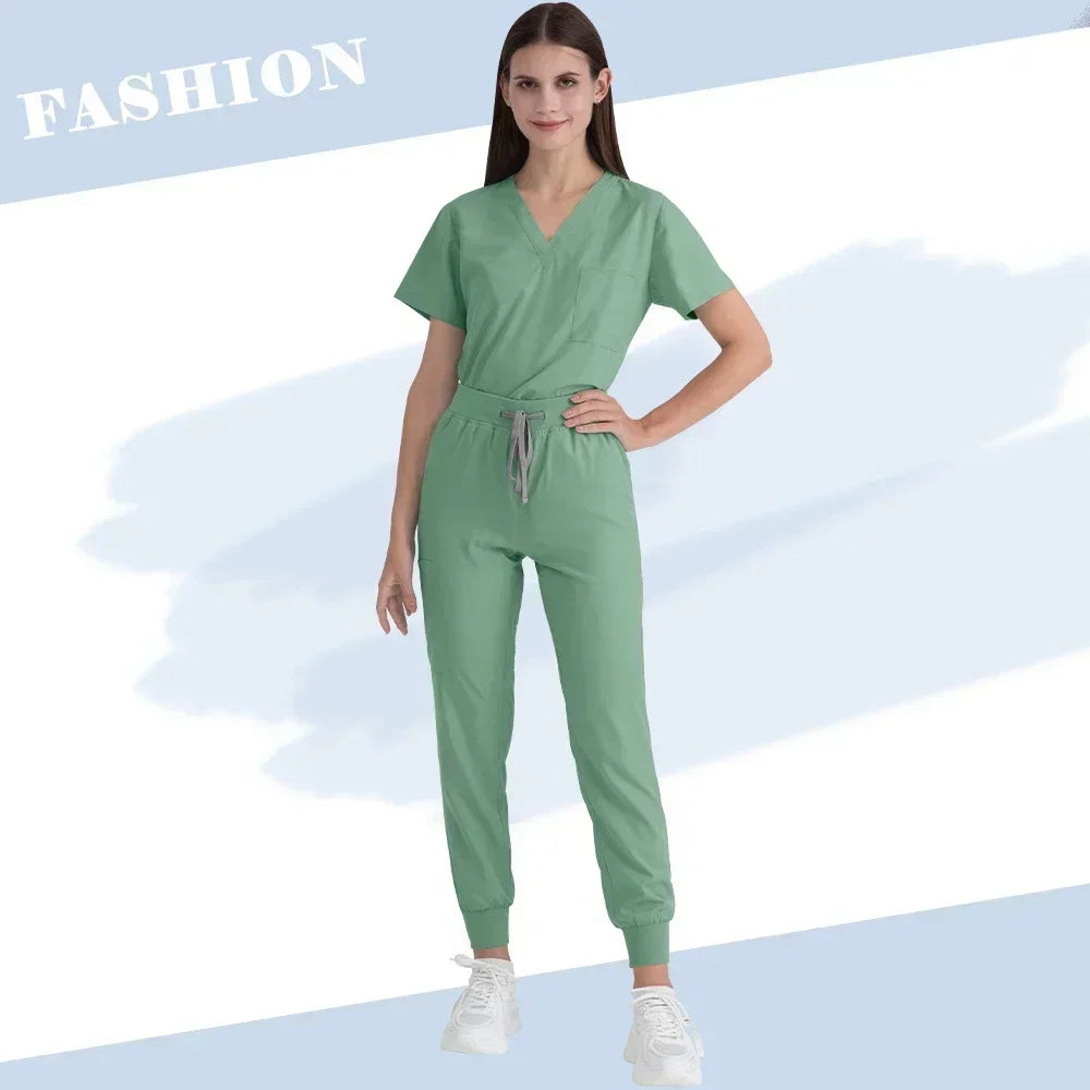 High Quality Doctor Hospital Uniforms Custom Logo Scrub Jumpsuit Women Sets