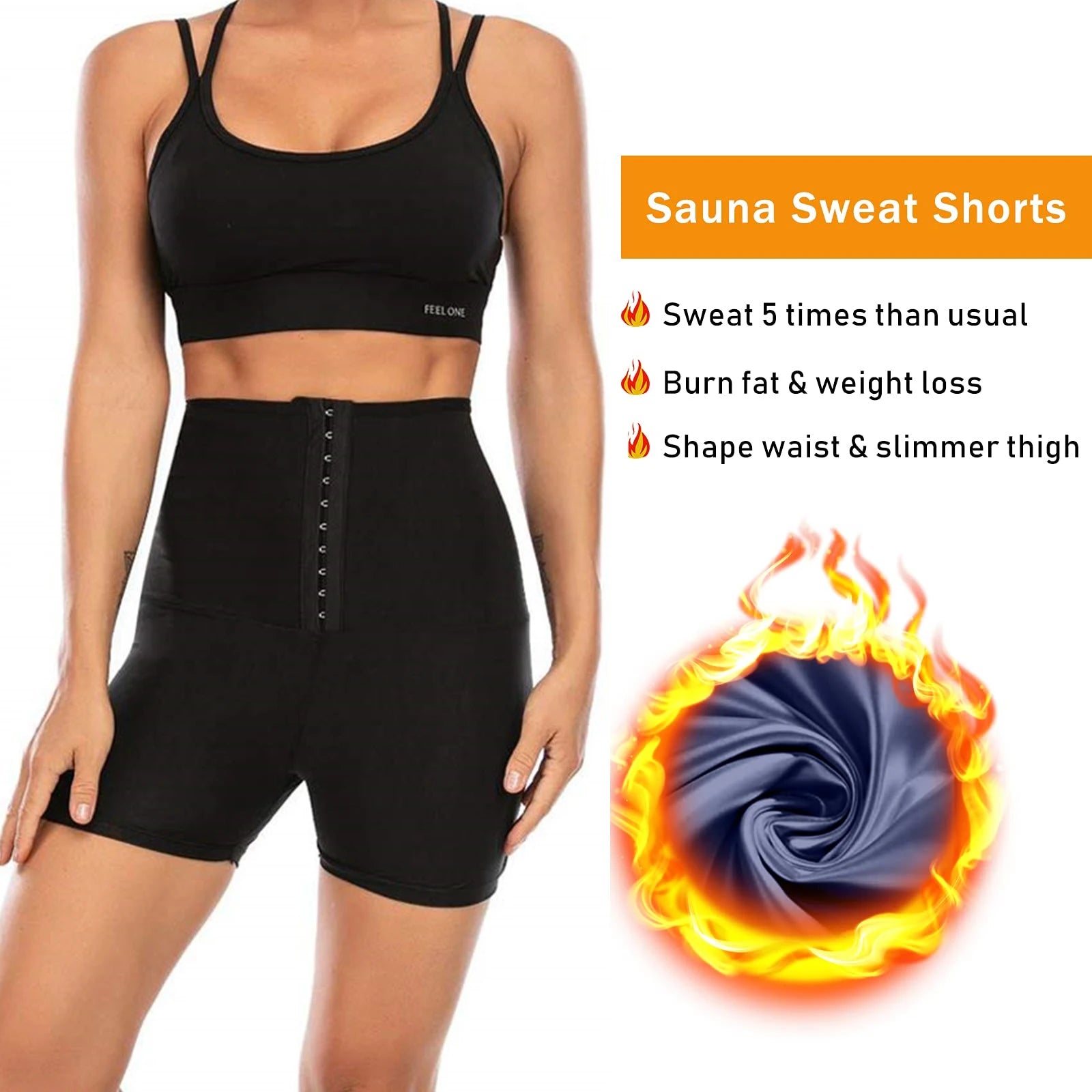 Sauna Suit Sweat Pants for Women High Waist Slimming Shorts