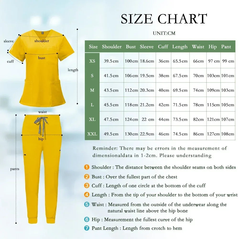 Women Scrub Plus Size Elastic Yoga Waistband Women Scrub Uniforms