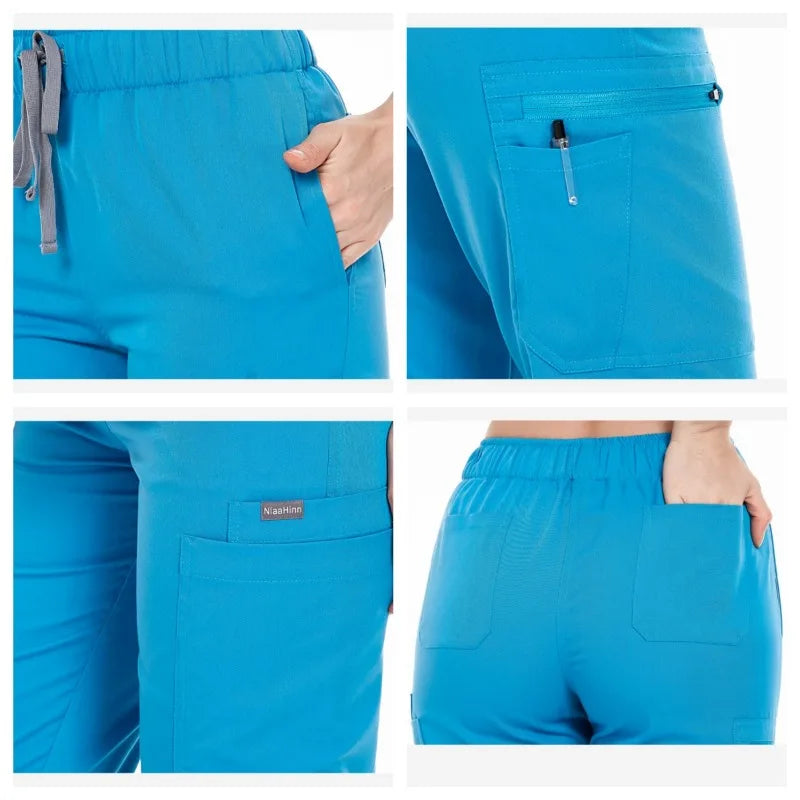 Custom Long Sleeve Stretchy Plus Size Jogger Fashion Doctor Nurse Uniforms