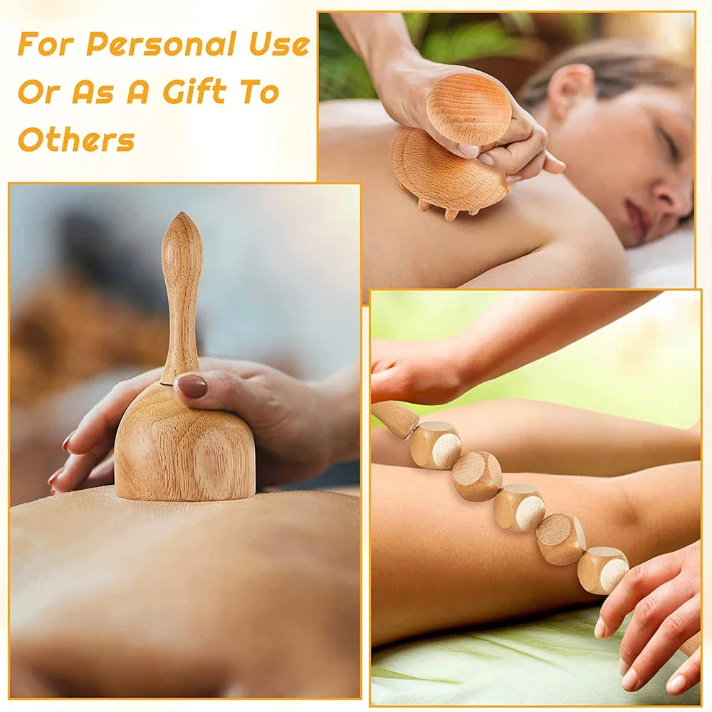 Wood Therapy Massage Tools Set Wooden Massage Tools