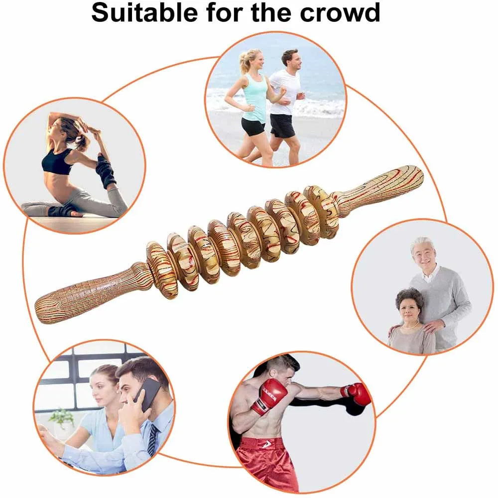 Handheld Body Healthy Wood Massager Roller