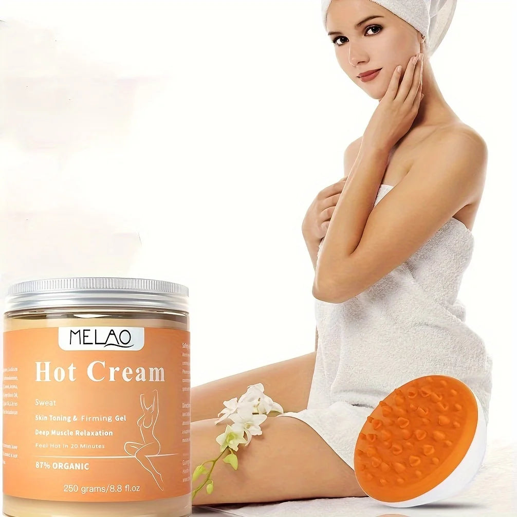 MELAO Hot Cream Massage Gel - Natural and 87% Organic Anti Cellulite Slimming Lotion