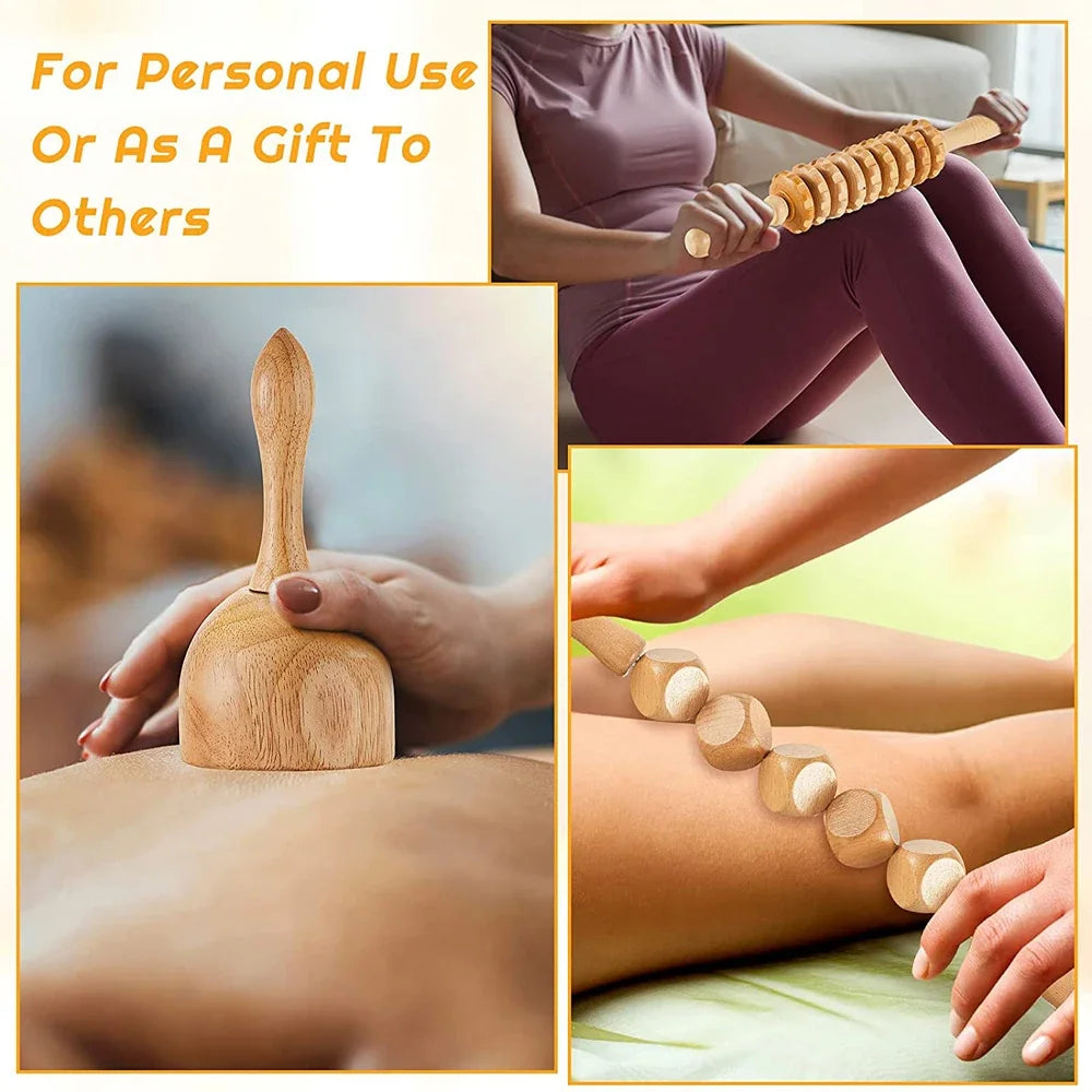 Wood Therapy Massage Tools Set Wooden Massage Tools