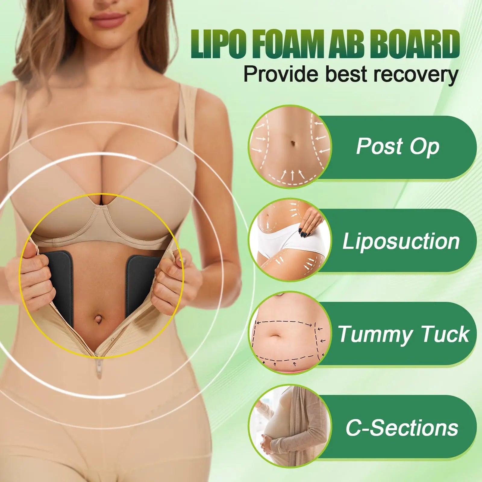 Lipo Lumbar Molder Foam Board Provides Abdominal Compression Support