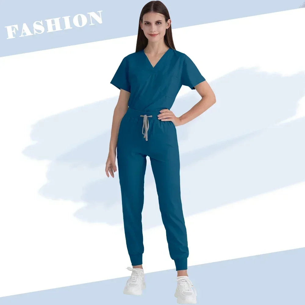 High Quality Doctor Hospital Uniforms Custom Logo Scrub Jumpsuit Women Sets