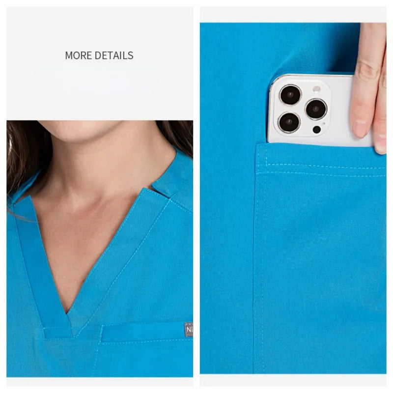 Custom Long Sleeve Stretchy Plus Size Jogger Fashion Doctor Nurse Uniforms