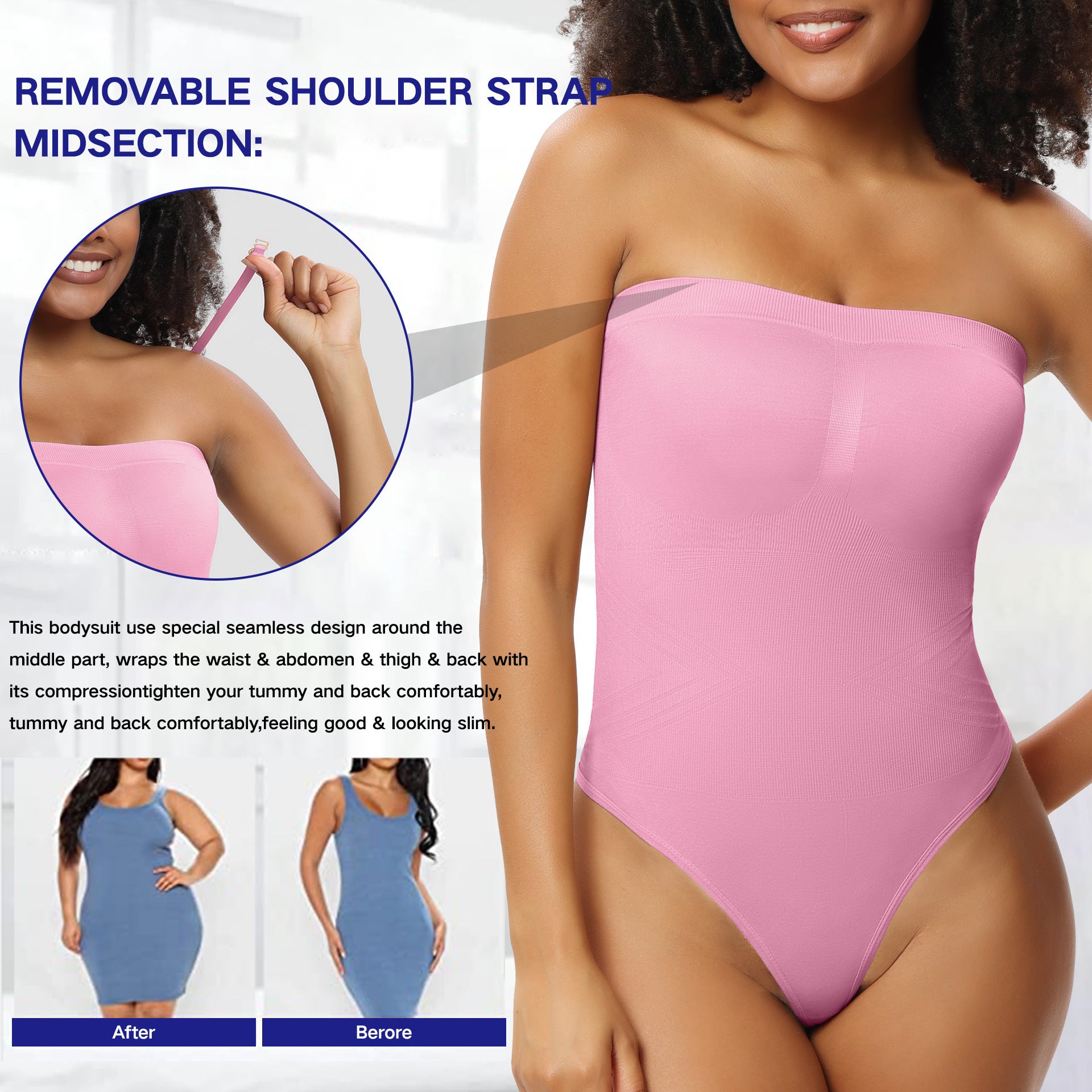 Women's Thin Body Shaper Strapless Colombian Fajas